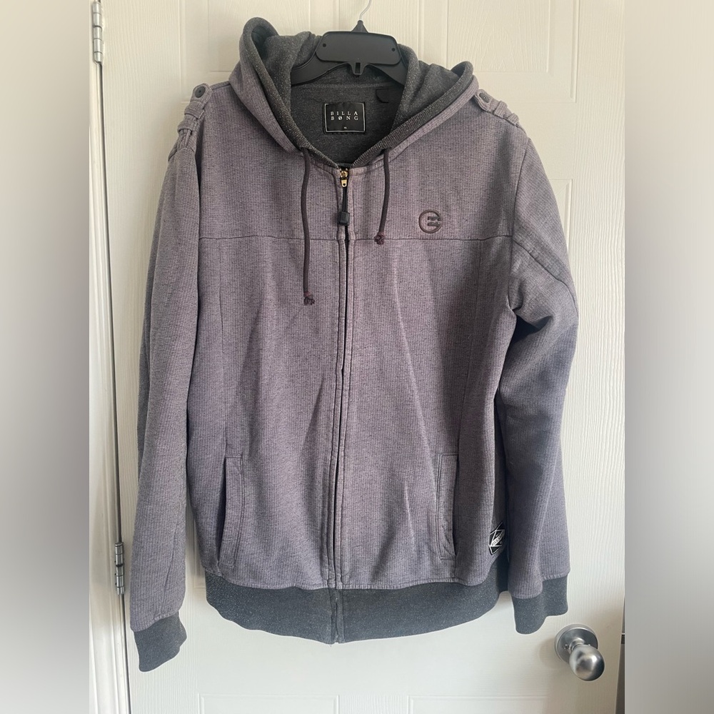 Billabong Men’s Hoodie Size XL Gray Zip-Up Skate Surf Streetwear
